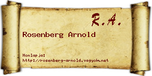 Rosenberg Arnold névjegykártya